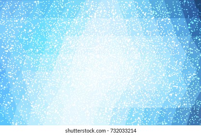 DARK BLUE vector christmas polygon background. Low poly Illustration consisting of triangles with snowflakes. Texture background of New Year celebration.
