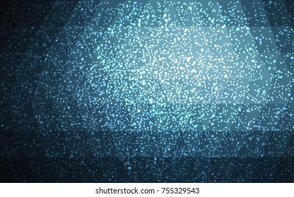 DARK BLUE vector christmas polygon background. Low poly Illustration consisting of triangles with snowflakes. Texture background of New Year celebration.