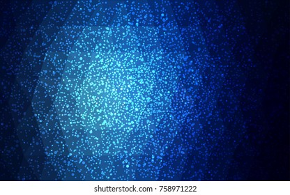 DARK BLUE vector christmas polygon background. Low poly Illustration consisting of triangles with snowflakes. Texture background of New Year celebration.