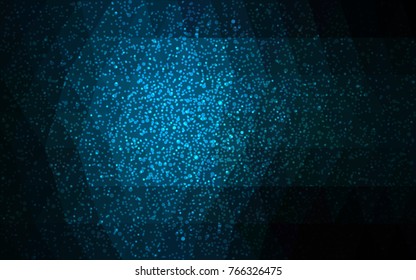 DARK BLUE vector christmas polygon background. Low poly Illustration consisting of triangles with snowflakes. Texture background of New Year celebration.