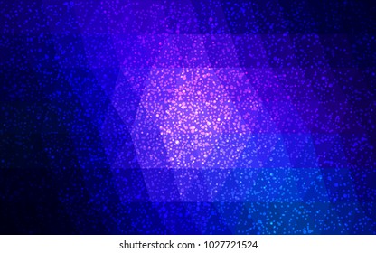 DARK BLUE vector christmas postcard low polygon background. Illustration consisting of triangles. Abstract triangular polygonal origami or crystal design of New Year celebration.
