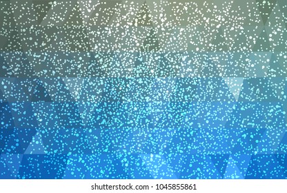 DARK BLUE vector christmas postcard low polygon background. Illustration consisting of triangles. Abstract triangular polygonal origami or crystal design of New Year celebration.