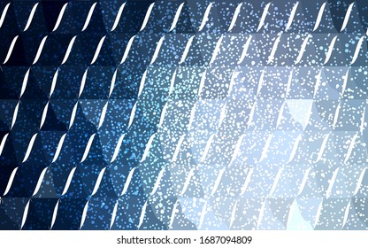 DARK BLUE vector christmas postcard low polygon background. Illustration consisting of triangles. Abstract triangular polygonal origami or crystal design of New Year celebration.