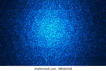 Dark BLUE vector christmas postcard low polygon background. Illustration consisting of triangles. Abstract triangular polygonal origami or crystal design of New Year celebration.