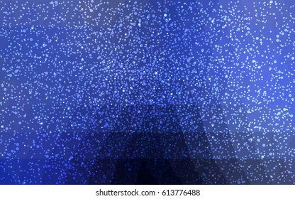DARK BLUE vector christmas postcard low polygon background. Illustration consisting of triangles. Abstract triangular polygonal origami or crystal design of New Year celebration.