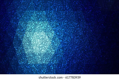 DARK BLUE vector christmas postcard low polygon background. Illustration consisting of triangles. Abstract triangular polygonal origami or crystal design of New Year celebration.