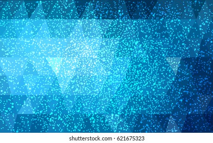 DARK BLUE vector christmas postcard low polygon background. Illustration consisting of triangles. Abstract triangular polygonal origami or crystal design of New Year celebration.