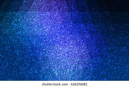 DARK BLUE vector christmas postcard low polygon background. Illustration consisting of triangles. Abstract triangular polygonal origami or crystal design of New Year celebration.