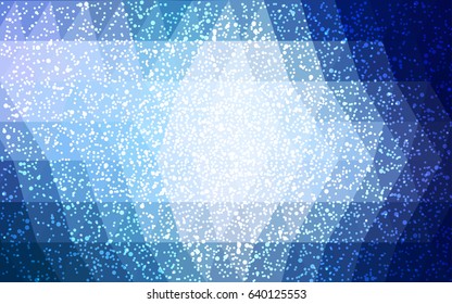 DARK BLUE vector christmas postcard low polygon background. Illustration consisting of triangles. Abstract triangular polygonal origami or crystal design of New Year celebration.