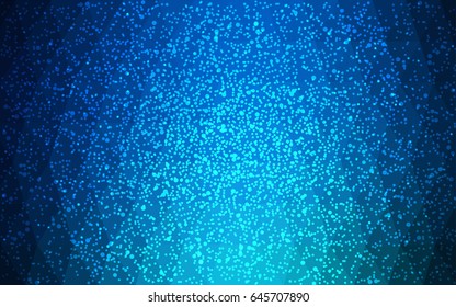 DARK BLUE vector christmas postcard low polygon background. Illustration consisting of triangles. Abstract triangular polygonal origami or crystal design of New Year celebration.