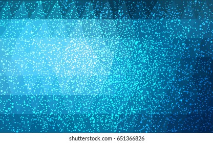 DARK BLUE vector christmas postcard low polygon background. Illustration consisting of triangles. Abstract triangular polygonal origami or crystal design of New Year celebration.