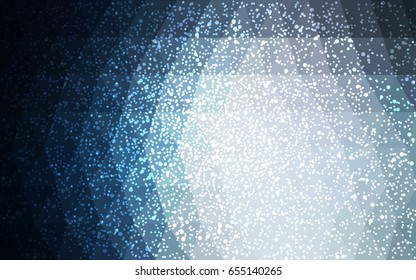 DARK BLUE vector christmas postcard low polygon background. Illustration consisting of triangles. Abstract triangular polygonal origami or crystal design of New Year celebration.