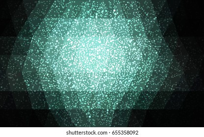 DARK BLUE vector christmas postcard low polygon background. Illustration consisting of triangles. Abstract triangular polygonal origami or crystal design of New Year celebration.