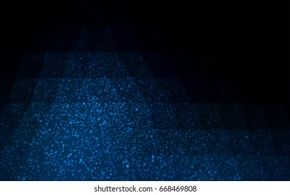 DARK BLUE vector christmas postcard low polygon background. Illustration consisting of triangles. Abstract triangular polygonal origami or crystal design of New Year celebration.
