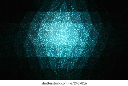 DARK BLUE vector christmas postcard low polygon background. Illustration consisting of triangles. Abstract triangular polygonal origami or crystal design of New Year celebration.