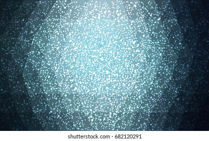 DARK BLUE vector christmas postcard low polygon background. Illustration consisting of triangles. Abstract triangular polygonal origami or crystal design of New Year celebration.