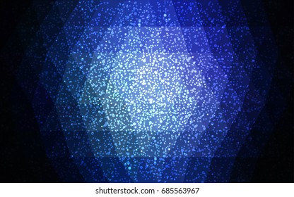 DARK BLUE vector christmas postcard low polygon background. Illustration consisting of triangles. Abstract triangular polygonal origami or crystal design of New Year celebration.
