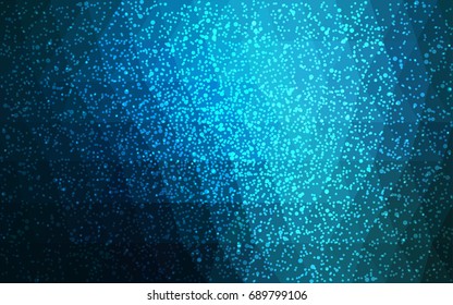 DARK BLUE vector christmas postcard low polygon background. Illustration consisting of triangles. Abstract triangular polygonal origami or crystal design of New Year celebration.