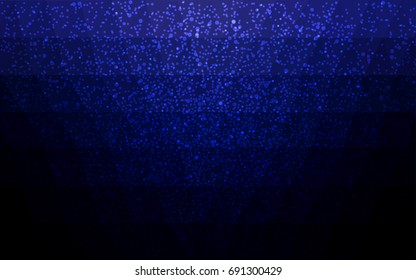 DARK BLUE vector christmas postcard low polygon background. Illustration consisting of triangles. Abstract triangular polygonal origami or crystal design of New Year celebration.