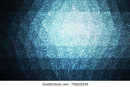 DARK BLUE vector christmas postcard low polygon background. Illustration consisting of triangles. Abstract triangular polygonal origami or crystal design of New Year celebration.
