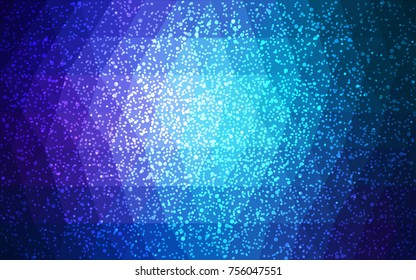 DARK BLUE vector christmas postcard low polygon background. Illustration consisting of triangles. Abstract triangular polygonal origami or crystal design of New Year celebration.