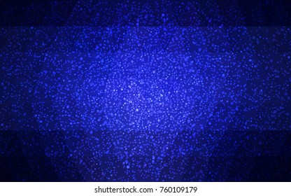 DARK BLUE vector christmas postcard low polygon background. Illustration consisting of triangles. Abstract triangular polygonal origami or crystal design of New Year celebration.