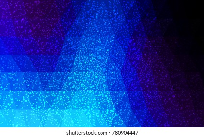 DARK BLUE vector christmas postcard low polygon background. Illustration consisting of triangles. Abstract triangular polygonal origami or crystal design of New Year celebration.