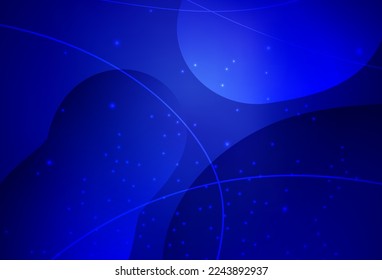 Círculos vectoriales oscuros de AZUL, líneas con gradiente colorido sobre fondo abstracto. Hermosa ilustración de color con círculos borrosos en estilo natural. Base de los folletos