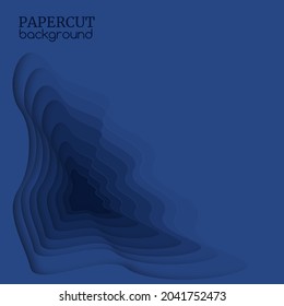 Dark blue vector colorful paper cut shape. 3d abstract paper style, design layout for business presentations, flyers, posters, prints, decorations, postcards, brochures. 