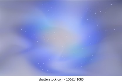 Dark BLUE vector cover with astronomical stars. Glitter abstract illustration with colorful cosmic stars. Smart design for your business advert.