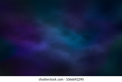 Dark BLUE vector cover with astronomical stars. Shining illustration with sky stars on abstract template. Template for cosmic backgrounds.