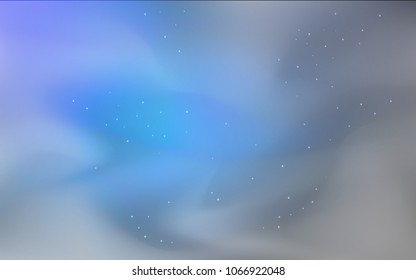 Dark BLUE vector cover with astronomical stars. Shining colored illustration with bright astronomical stars. Pattern for futuristic ad, booklets.