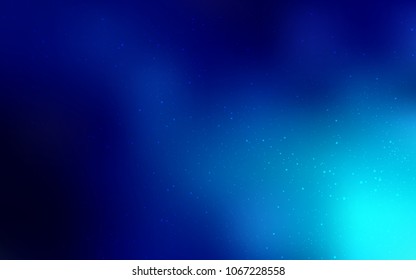 Dark BLUE vector cover with astronomical stars. Glitter abstract illustration with colorful cosmic stars. Best design for your ad, poster, banner.