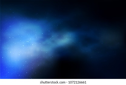 Dark BLUE vector cover with astronomical stars. Shining illustration with sky stars on abstract template. Template for cosmic backgrounds.