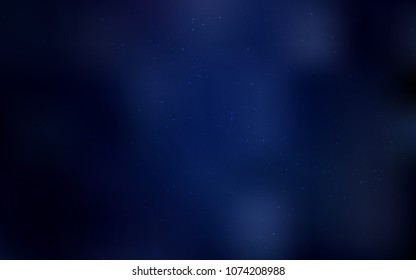 Dark BLUE vector cover with astronomical stars. Glitter abstract illustration with colorful cosmic stars. Pattern for astronomy websites.