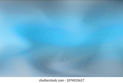 Dark BLUE vector cover with astronomical stars. Blurred decorative design in simple style with galaxy stars. Smart design for your business advert.