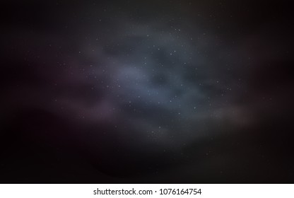 Dark BLUE vector cover with astronomical stars. Shining illustration with sky stars on abstract template. Pattern for astrology websites.