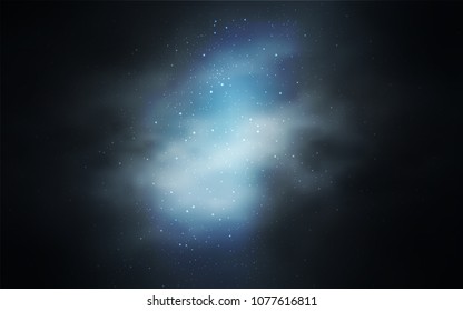 Dark BLUE vector cover with astronomical stars. Modern abstract illustration with Big Dipper stars. Best design for your ad, poster, banner.