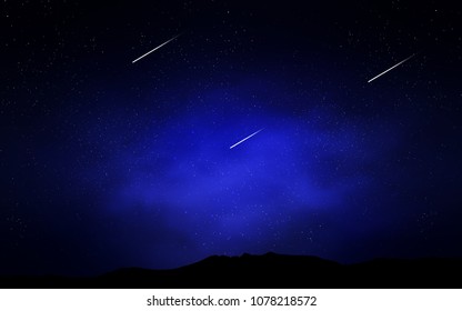 Dark BLUE vector cover with astronomical stars. Space stars on blurred abstract background with gradient. Pattern for astrology websites.