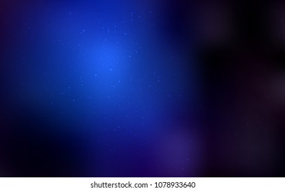 Dark BLUE vector cover with astronomical stars. Glitter abstract illustration with colorful cosmic stars. Pattern for futuristic ad, booklets.