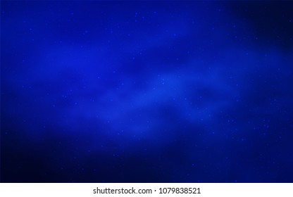 Dark BLUE vector cover with astronomical stars. Glitter abstract illustration with colorful cosmic stars. Smart design for your business advert.