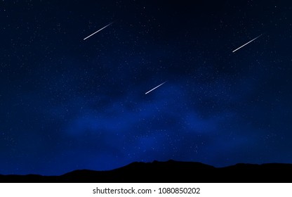 Dark BLUE vector cover with astronomical stars. Space stars on blurred abstract background with gradient. Best design for your ad, poster, banner.