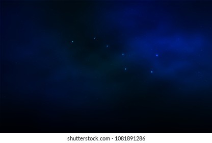 Dark BLUE vector cover with astronomical stars. Shining illustration with sky stars on abstract template. Pattern for astronomy websites.