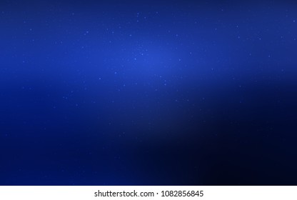 Dark BLUE vector cover with astronomical stars. Space stars on blurred abstract background with gradient. Template for cosmic backgrounds.