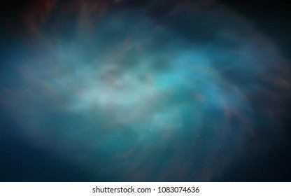 Dark BLUE vector cover with astronomical stars. Glitter abstract illustration with colorful cosmic stars. Template for cosmic backgrounds.