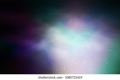 Dark BLUE vector cover with astronomical stars. Shining colored illustration with bright astronomical stars. Pattern for astrology websites.