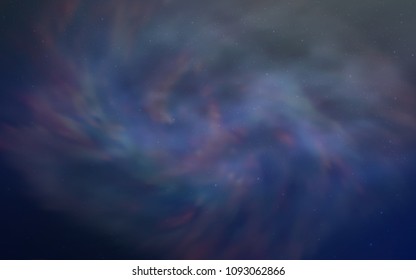Dark BLUE vector cover with astronomical stars. Space stars on blurred abstract background with gradient. Best design for your ad, poster, banner.