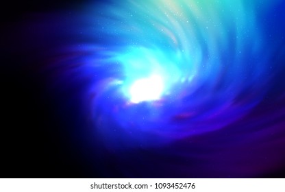 Dark BLUE vector cover with astronomical stars. Blurred decorative design in simple style with galaxy stars. Template for cosmic backgrounds.