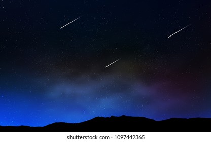 Dark BLUE vector cover with astronomical stars. Blurred decorative design in simple style with galaxy stars. Template for cosmic backgrounds.