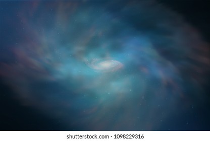 Dark BLUE vector cover with astronomical stars. Space stars on blurred abstract background with gradient. Pattern for futuristic ad, booklets.